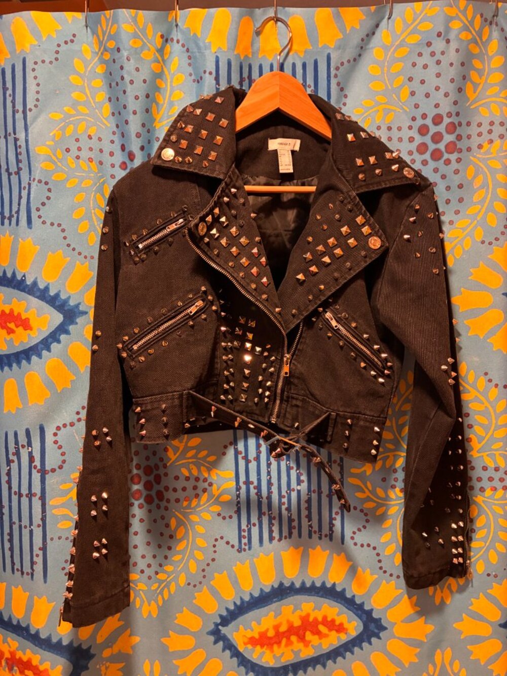 Forever 21 Cropped Studded Motorcycle Jacket XS/S